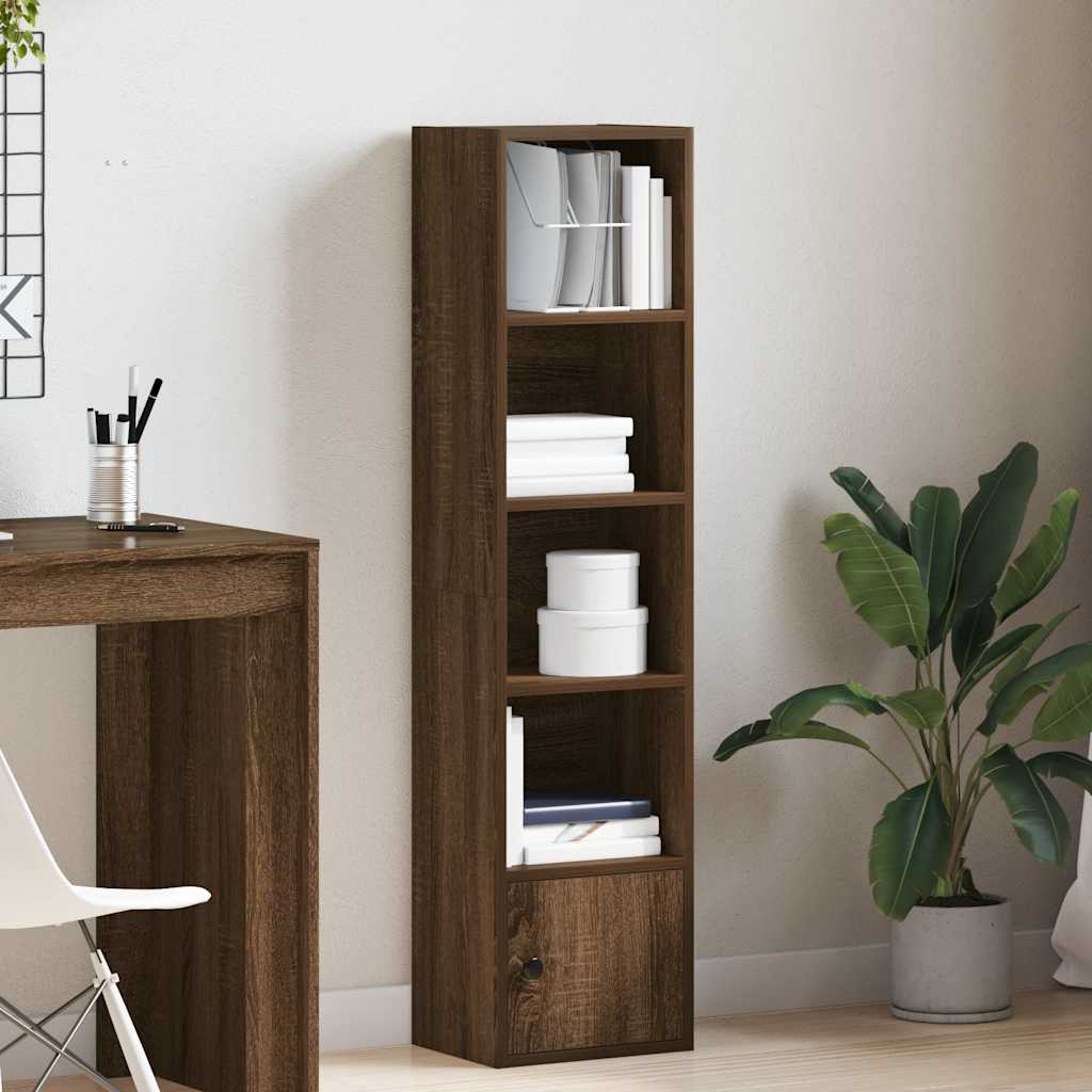Bookcase Brown Oak 31x24x127 cm Engineered Wood